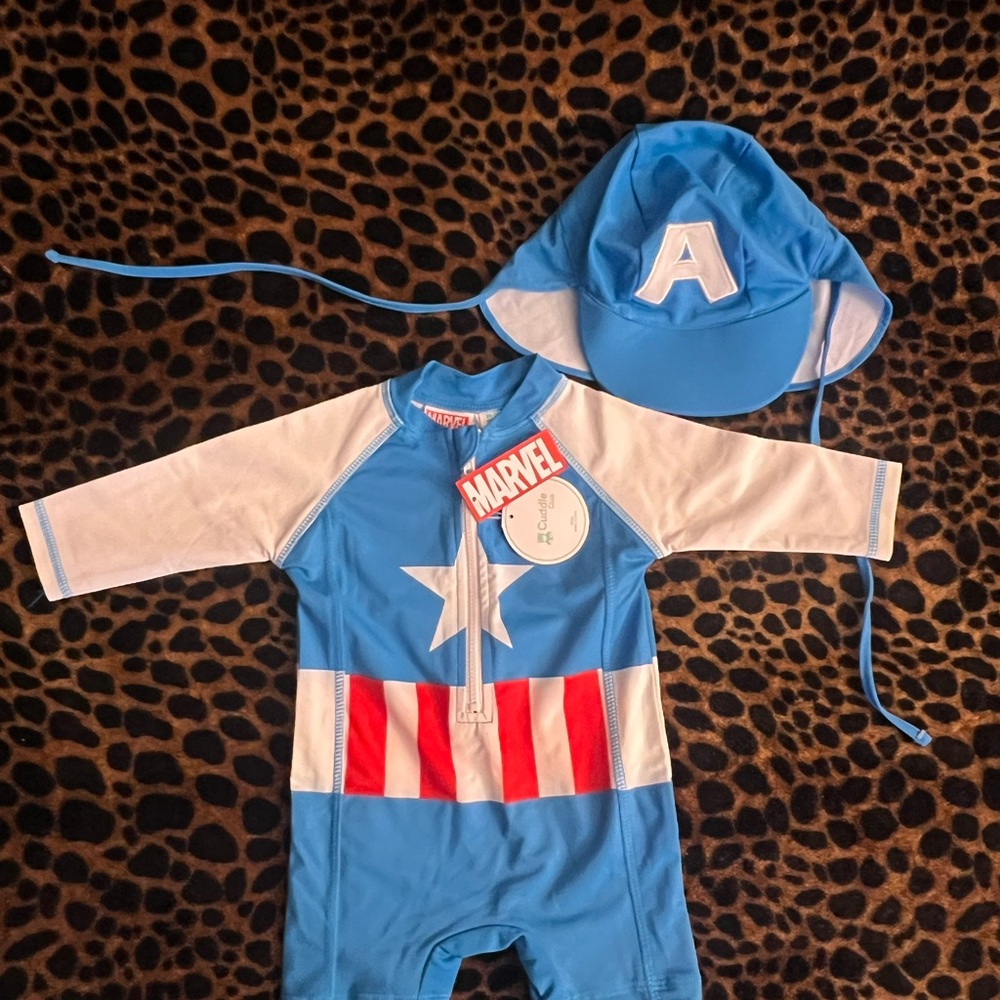 Marvel Captain America Kids Costume - Blue, White, and Red